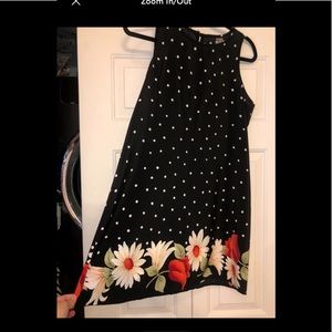 Size 11/13 polka dot and floral border tank dress